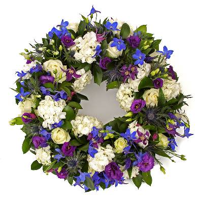 White and Blue Wreath