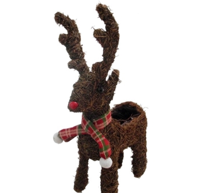 Reindeer Wicker Planter